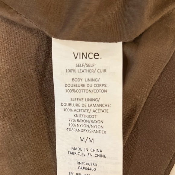 Vince leather jacket in size medium. - Picture 5 of 5